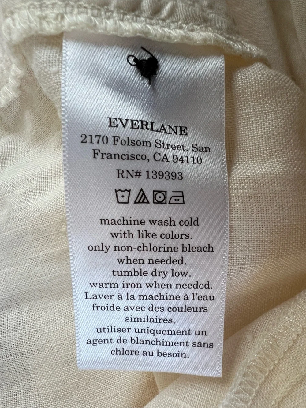 Everlane THE LINEN WAY HIGH DRAPE PANT Women’s 8 Bone Ivory Wide Leg Lightweight